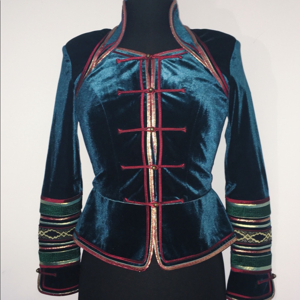 Vintage Velvet Chinese Long Sleeved Top